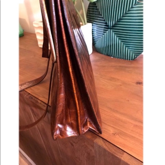 Furla Leather Moc Croc Briefcase / Laptop Case - Picture 5 of 12